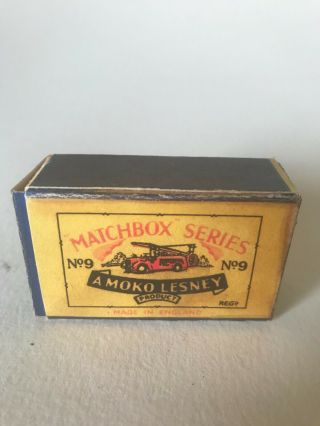 Moko Matchbox Lesney 9 Fire Truck Box