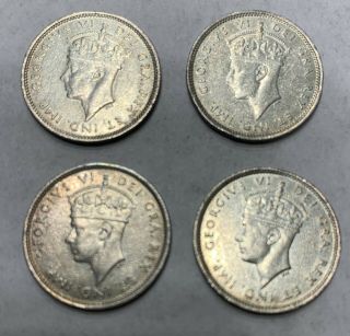 Cyprus 4 X 4 1/2 Piastres Silver 1938 King George Vi