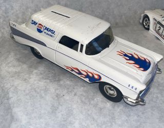 Pepsi Cola 1957 Chevy Nomad Sedan Ertl Die - Cast Delivery Coin Bank White