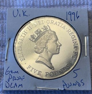 1996 Gem Proof Deep Cameo 5 Pound Uk Coin.  World Coin