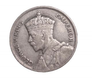 1934 Zealand Half Crown.  500 Silver