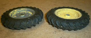 Vintage JOHN DEERE 1:16 Toy Tractor 3010 or 3020 Rear Diecast Tires Wheel Parts 3