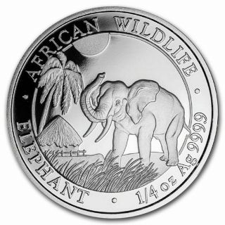 2017 1/4 Oz Somalia Silver Elephant Coin (bu)