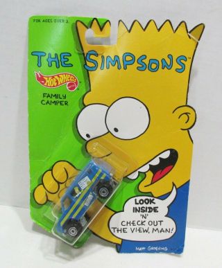 Hot Wheels 1990 The Simpsons Family Camper Die - Cast Car On Card Mattel