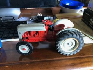 Vintage Ford Tractor Toy Ertl Diecast Metal 7.  5 " Long Gray And Red