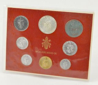 1971 Vatican City 8 Coin Souvenir Set 609