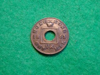 Hong Kong 1863 1 One Mil (ju - 693)