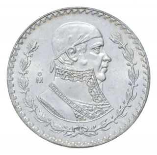 Choice Uncirculated - 1958 Mexico Mexican Un Peso Silver Coin - Large 922