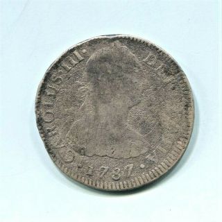 Mexico - Historical Carolus Iii Silver 2 Reales,  1787 Mo Fm,  Km 88.  2a