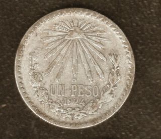 Mexico 1 Peso 1924 Silver