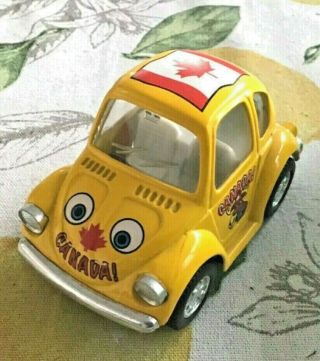 Yellow I Love Canada Volkswagen Vw Bug Beetle Kintoy Toy Car Pull And Go
