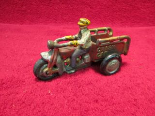 Vintage Cast Iron Hubley Crash Car Motorcycle Toy