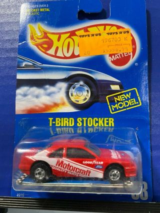 Vintage 89 Hot Wheels Ford T - Bird Thunderbird Stocker Motorcrsft Red 88 4916