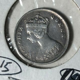1899 Hong Kong 10 Cents Silver Coin Xf