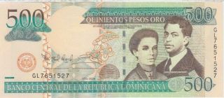 Dominican Republic Banknote P.  179b 500 Pesos Oro 2009,  Unc We Combine