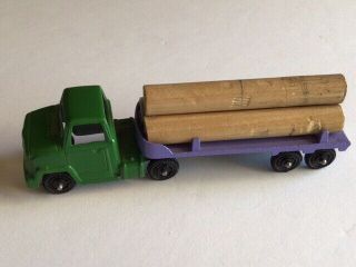 Vintage 4” Tootsietoy 1967 Logging Truck With Logs