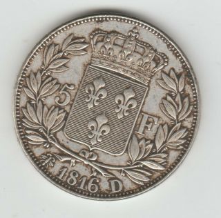 France - 5 Francs 1816 D -