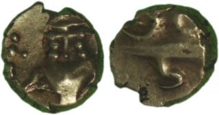 India - Mysore: Fanam Gold N.  D.  (1638 - 1662) (kanthirava Type) - Vf