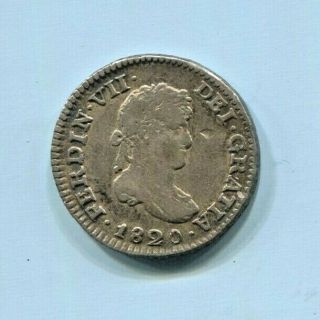 Mexico - Historical Ferdinand Vii Silver 1/2 Real,  1820 Mo Jj,  Km 74
