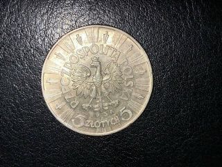 Silver - World Coin - 1936 Poland 5 Zlotych - Y 28