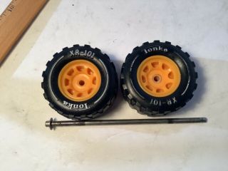 Tonka Xr - 101 2 Replacement Tires Orange Axle And End Capused 1970 