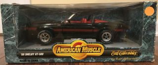 1969 Ford Shelby Mustang Gt - 500 Black/red By Ertl Rare 1:18 Die - Cast