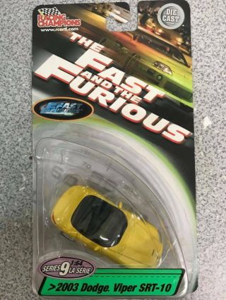 The Fast And Furious Racing Champions 1:64 Series 9 Yellow 03 Dodge Viper Srt - 10
