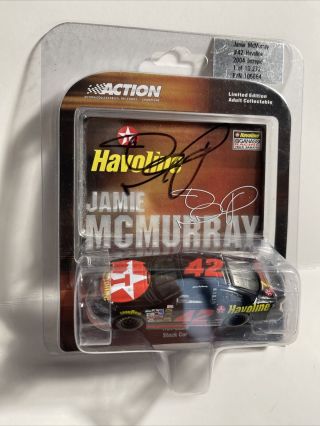 2004 Action - Jamie Mcmurray - 42 Havoline Dodge Intrepid 1/64 - Autographed.