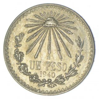 Ch Unc 1940 Mexico 1 Peso - Silver 946