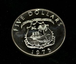 Republic Of Liberia 1973 $5.  00 Proof Silver Coin Km 29