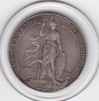 1906 King Edward Vii Florin (2/ -) Silver (92.  5) Coin