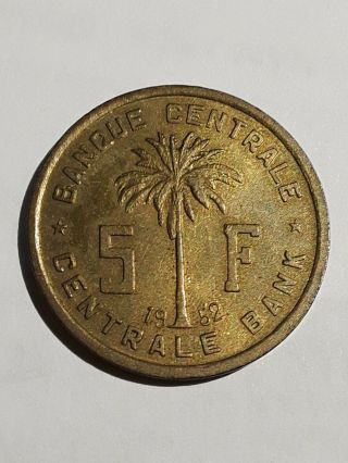Ruanda - Urundi (belgian Congo) 5 Francs 1952 Unc/bu U.  N.  Trust Territory