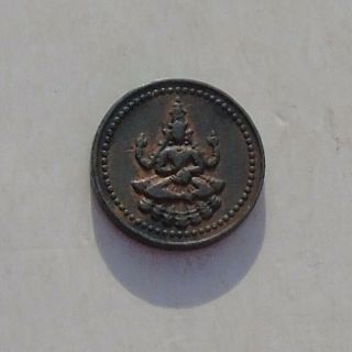 Pudukkottai 1 Amman Cash,  India Princely States,  Goddess Miniature Coin Km 6