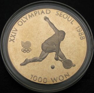 South Korea 1000 Won 1987 Proof - Olympic Games 1988 Tennis - 761 ¤