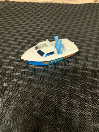 Vintage Matchbox 52 Police Launch 1976 Made In England With Boat Trailer