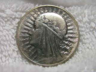 1934 Poland.  5 Zlotych Silver Coin.