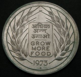 India 10 Rupees 1973 - Silver - F.  A.  O.  - Aunc - 3835