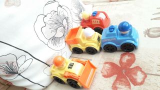 4 Toy Cars B & M Toys Cars For Child Toddler,  Digger,  Police car,  Fire engine. 3