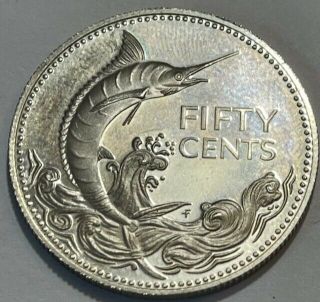 Bahamas - Blue Marlin - 50 Cents - 1974 - Km - 64a - Proof Silver Coin