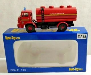 Base Toys Ltd 1:76 Leyland Mastiff 2 - Axle Tanker - Fire Service - Da18 - Boxed