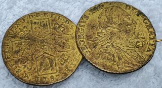 1787 Great Britain 6 Pence King George Iii Coin Pinback Georgivs Gratia No Reser