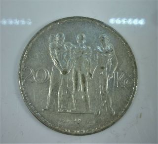 Czechoslovakia 1933 Silver 20 Korun