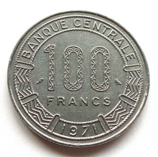 Congo Republic 100 Francs 1971,  Giant Elands,  Cu - Ni,  Ef Scarce.  Km 1