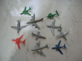 10 Vintage Small Plastic Toy Planes 6 From W.  Germany Names Of Planes