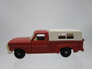 Vtg 1960s Matchbox Lesney 6 Ford Pick - Up Red With Cover - Black Plastic Wheels