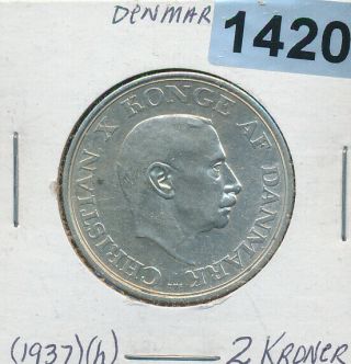 Denmark - 2 Kroner - 1937 Silver - K830 - - 1420
