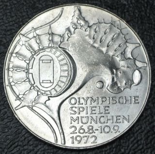 1972 D Germany - 10 Deutsche Mark -.  625 Silver - Olympic Games In Munich -