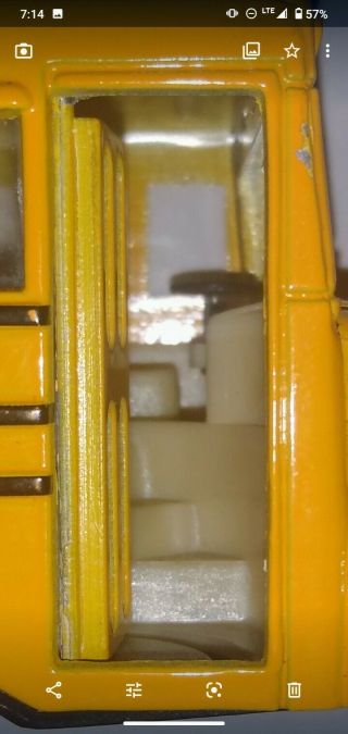 5 " Kinsfun School Bus Diecast Model Toy Pull Back Action W/ Openable Doors