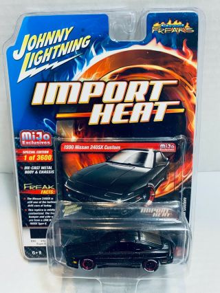 1/64 Johnny Lightning Import Heat 1990 Nissan 240sx Custom Black Mijo Exclusives