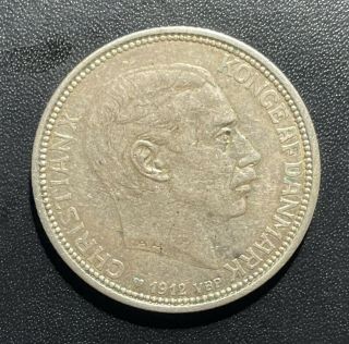 Denmark 1912 (h) Vbp; Ah 2 Kroner Coin: Christian X